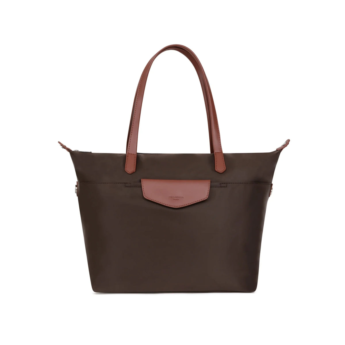 Saco de Ombro Pop A4 em Nylon Castanho da Hexagona
