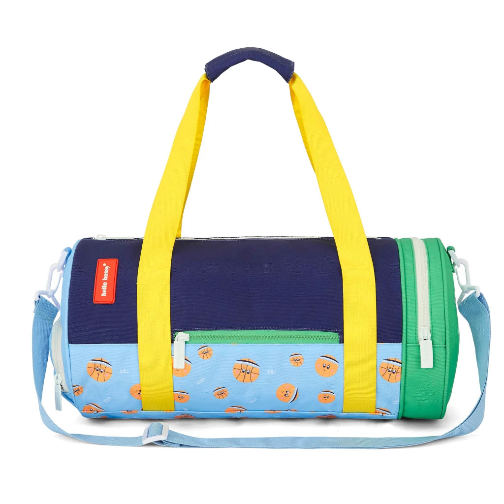 Saco De Desporto Infantil Mini Baseball Crew da Hello Hossy em Azul, Verde e Amarelo