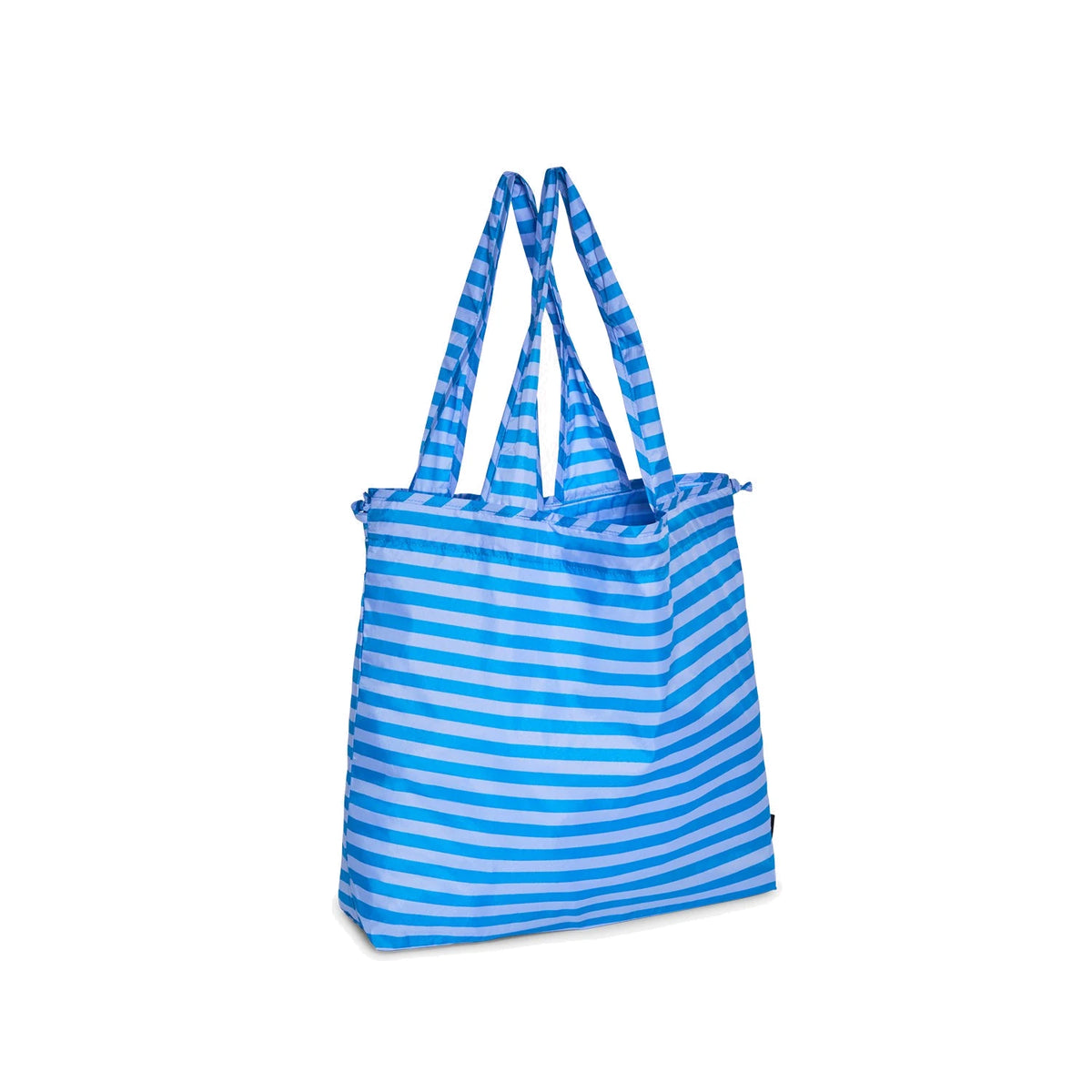 saco shopper dobrável impermeável ás riscas azuis da Bisetti